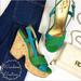 Kate Spade Shoes | Kate Spade Blue & Green Cork Heel Sandals | Color: Blue/Green | Size: 6.5