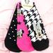 Disney Accessories | Disney Women's Minnie Mouse Houndstooth Hot Pink Shoe Liner Socks | Color: Black/Pink | Size: Os