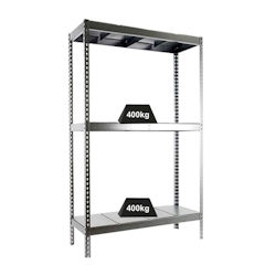 PROREGAL Schwerlastregal METAL BEAST THREE | HxBxT 200x240x45cm | Fachlast 400kg | Verzinkt| Standregal Metallregal Lagerregal Image