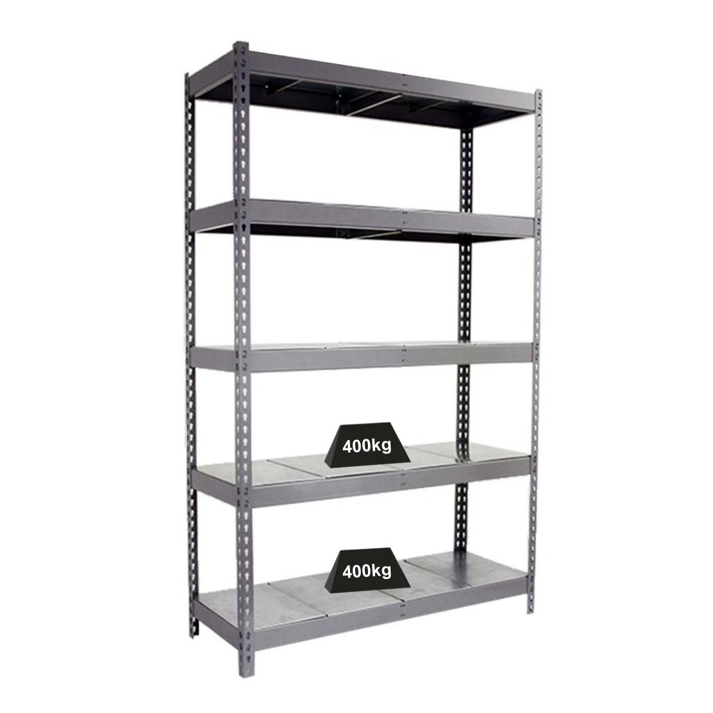 PROREGAL Schwerlastregal METAL BEAST FIVE | HxBxT 200x240x60cm | Fachlast 400kg | Grau| Standregal Metallregal Lagerregal Image