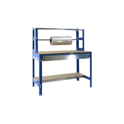 Proregal Packtisch Buffalo mit Schubfach | HxBxT 84x120x76cm | Traglast 600kg | Blau