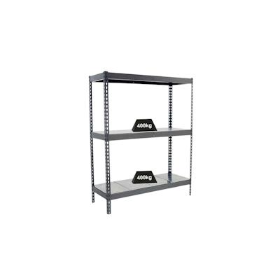PROREGAL Schwerlastregal METAL YETI THREE | HxBxT 200x150x60cm | Fachlast 400kg | Grau | Standregal Metallregal Lagerregal Image