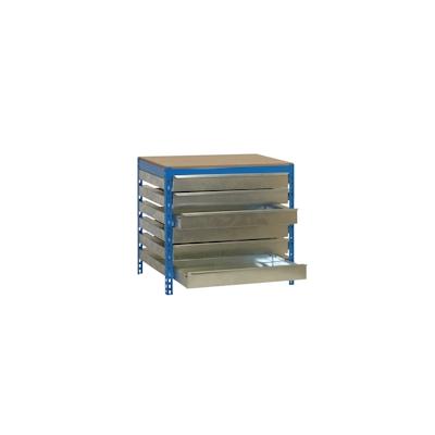 Proregal Werkbank Buffalo mit Schubfächern | HxBxT 84x120x76cm | Traglast 600kg | Blau Image