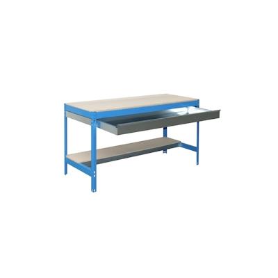 PROREGAL Werkbank BUFFALO mit Schubfach | HxBxT 84x90x61cm | Traglast 400kg | Blau