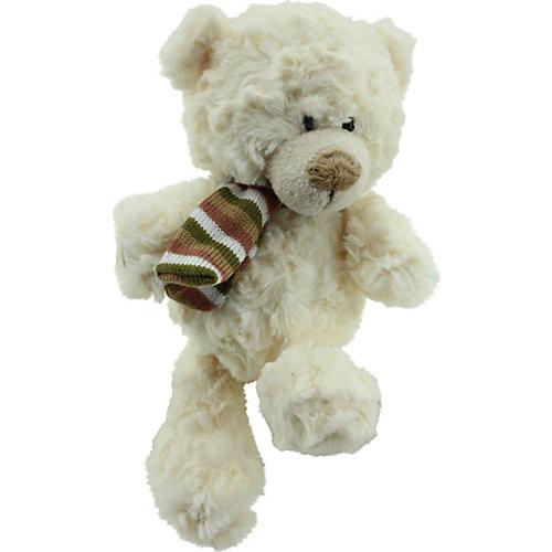 Teddybär mit Schal weiß, 29 cm