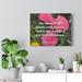 Trinx Her Mouth w/ Wisdom Proverbs 31:26 Christian Wall Art Bible Verse Print Ready To Hang Canvas in Green/Pink | 18 H x 24 W x 1.25 D in | Wayfair