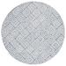 White 72 x 72 x 0.2 in Indoor Area Rug - Everly Quinn Metro 455 Area Rug In Light Blue/Ivory Wool | 72 H x 72 W x 0.2 D in | Wayfair