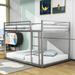 Isabelle & Max™ Full Over Full Metal Bunk Bed w/ Ladder Metal in Gray | 53 H x 56 W x 77 D in | Wayfair 0BDE6E5B4C524F75A794C323D7371789