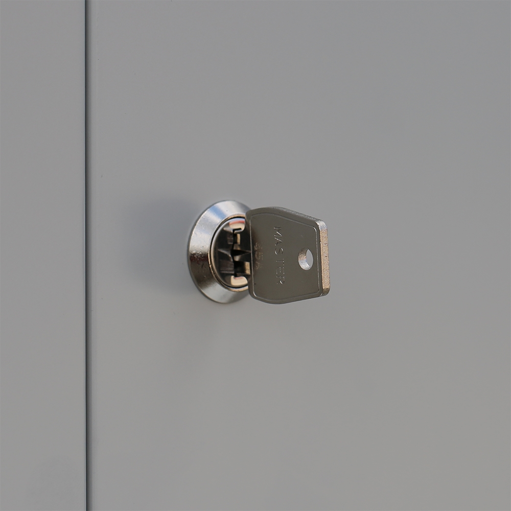 Lüllmann® Schließfachschrank, 3 Abteile, 12 Fächer, 1800 x 1185 x 500 mm, lichtgrau/enzianblau Image