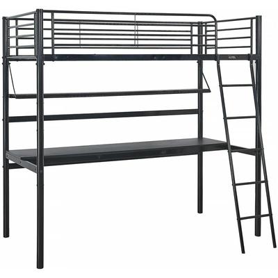 Hochbett mit Schreibtisch 'Alona' - 90 x 190 cm - Schwarz Image