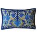 Jiti Outdoor Waterproof Kiki Abstract Floral Patterned Lumbar Pillow with Solid Color Flange edge Cushions for Pool Patio Chair
