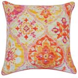 Jiti Outdoor Waterproof Traditional Colorful Ikat Patterned Decorative Square Throw Pillows 20 x 20