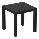 18" Black Patio Square Side Table with Drain Hole