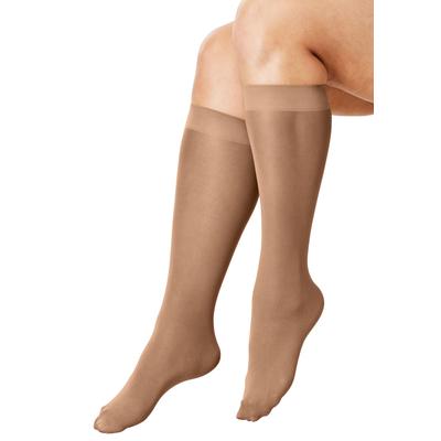 Women's 3-Pack Knee-High Support Socks by Comfort Choice in Suntan (Size 2X) Tights