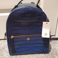 Tory Burch Bags | Croc-Embossed Mini Navy Blue Tory Burch Backpack | Color: Blue | Size: Os