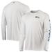 Men's Columbia White New York Mets Americana Terminal Tackle Omni-Shade Long Sleeve Raglan T-Shirt