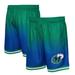 Men's Mitchell & Ness Green/Navy Dallas Mavericks 1998/99 Hardwood Classics Fadeaway Reload 3.0 Swingman Shorts