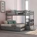 Harriet Bee Win Over Twin/King Bunk Bed w/ Twin Size Trundle Wood in Brown/Gray | 65 H x 42.3 W x 94.7 D in | Wayfair