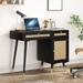 Bayou Breeze Rautiola Vanity Desk w/ Drawers & Storage Makeup Vanity Table Home Office Desk Wood in Black/Brown/Green | Wayfair