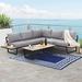 Latitude Run® 4-piece Outdoor Conversation Set w/ Polywood Slat-top Coffee Table | 24.4 H x 30 W x 29 D in | Wayfair