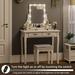 Rosdorf Park Diland Vanity Set w/ Stool & Mirror Wood in Brown/White, Size 53.35 H x 31.5 W x 15.75 D in | Wayfair 960C092D006A4C76B3CD202BA38C64D5