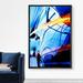 SIGNLEADER Framed Canvas Print Wall Art Blue Sports Car Speed Away w/ Orange Light Transportation Cars Illustrations Modern Art Urban For Living Roo Canvas | Wayfair
