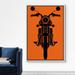 SIGNLEADER Framed Canvas Print Wall Art Motorcycle Silhouette On Orange Background Transportation Bicycles Illustrations Modern Art Bohemian Urban For Canvas | Wayfair