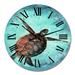 Designart 'Colorful Sea Turtle Swimming In The Ocean' Nautical & Coastal wall clock