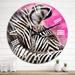 Designart 'Zebra With Contrasting Black And White Stripes I' Traditional wall clock