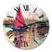 Designart 'A Sailboat In A Marina With Yachts And Buildings' Nautical & Coastal wall clock