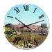 Designart 'View On Medieval City Walls' French Country wall clock