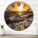Designart 'Tropical Caribbean Island Sunset II' Nautical & Coastal wall clock