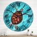 Designart 'Colorful Sea Turtle Swimming I' Nautical & Coastal wall clock