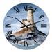 Designart 'The Aniva Cape Lighthouse On The Rocky Island' Nautical & Coastal wall clock