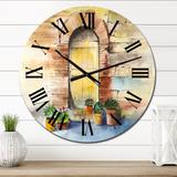 Designart 'Old Vintage Door Of Rustic House' Vintage wall clock