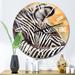 Designart 'Zebra With Contrasting Black And White Stripes V' Traditional wall clock