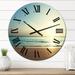 Designart 'Sunset On Seychelles Beach' Nautical & Coastal wall clock