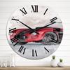 Designart 'Beautiful Old Red Car On The Grey' Industrial wall clock