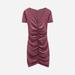 Zara Dresses | New Zara Short Sleeve Draped Dress Xlarge Nwt | Color: Purple/Red | Size: Xl