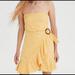 American Eagle Outfitters Dresses | American Eagle Wrap Mini Dress Yellow Size S | Color: Yellow | Size: S