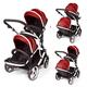 Kids Kargo Hybrid Double Tandem Pushchair (Red)