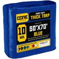 Core Tarps Heavy Duty 10 Mil 50" X 70" Waterproof Cover Tarp Aluminum in Blue | 1 H x 50 W x 70 D in | Wayfair CT-605-50X70