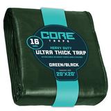 Core Tarps 20 ft. x 20 ft. 16 Mil Heavy Duty Polyethylene Tarp, Waterproof, Rip & Tear Proof Aluminum in Green | 1 H x 20 W x 20 D in | Wayfair