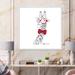 East Urban Home Giraffe In Round Red Glasses - Hand Painted Art Canvas Wall Art Print Canvas in Black/Green/White | 16 H x 16 W x 1 D in | Wayfair