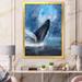 East Urban Home Whale Emerging from the Ocean - Painting on Canvas Metal in Blue/Gray | 32 H x 24 W x 1 D in | Wayfair