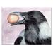 East Urban Home Black Raven w/ a Nut - Painting on Canvas Metal in Black/Indigo | 30 H x 40 W x 1.5 D in | Wayfair 4A67631A96574315B34CE24082402CB2