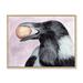 East Urban Home Black Raven w/ a Nut - Painting on Canvas Metal in Black/Indigo | 16 H x 32 W x 1 D in | Wayfair DF07E0EBA9C84F2AA7B90238E6F77F9A