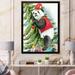 East Urban Home Panda Wearing a Christmas Elf Hat - Painting on Canvas Metal in Black/Green/Red | 32 H x 24 W x 1 D in | Wayfair