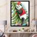 East Urban Home Panda Wearing a Christmas Elf Hat - Painting on Canvas Plastic in Black/Green/Red | 44 H x 34 W x 1.5 D in | Wayfair