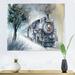 East Urban Home A Steam Locomotive in Winter Time - Painting on Canvas Metal in Gray | 16 H x 32 W x 1 D in | Wayfair